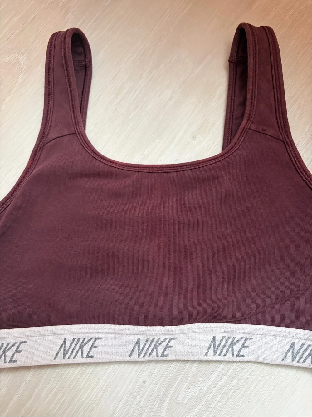 Nike Women's Maroon Sports Bra with Logo Band